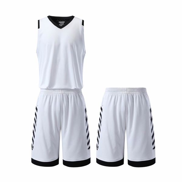 

men blank double-sided basketball team uniforms kits sports clothes tracksuits personality customized basketball sets with shorts 21-13, Blue;black