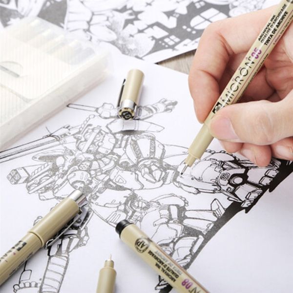 

japanese cherry waterproof micron drawing pen journal painting planner comic design sketch hook line black needle pen