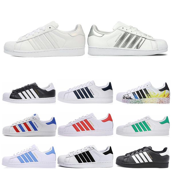 

designer super star white hologram iridescent junior men superstars 80s sneakers pride womens mens trainers superstar casual shoes 36-45