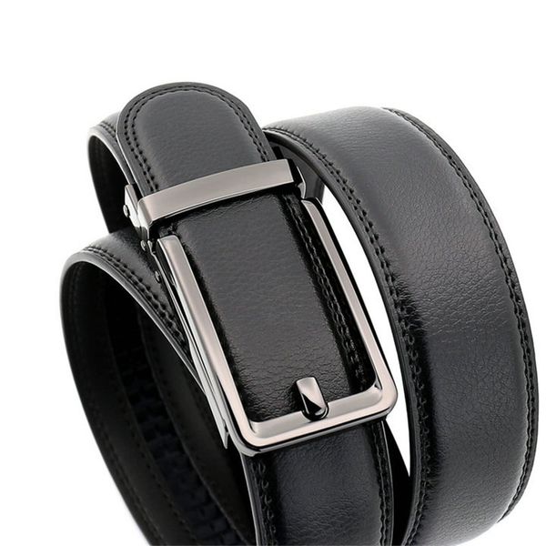 

fashion cow leather belt click men automatic alloy buckle belts for man business style new ing, Black;brown