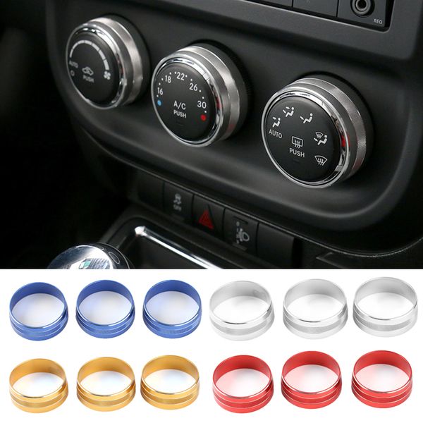 

car air conditioning switch knob button decoration cover for jeep wrangler jk /compass/patriot 2011-2017 car interior accessories