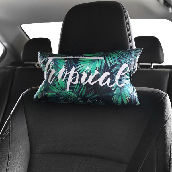 

2019 brand new arrival rainforest car neck pillows both side single headrest fit for most cars filled fiber universal car pillow
