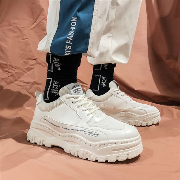 

wigqcy 2019 harajuku autumn vintage men breathable casual shoes men comfortable fashion tenis masculino adulto sneakers x448, Black