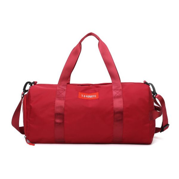 

sports fitness women's yoga bag, dry and wet separable shoes one shoulder training bag, cylindrical short travel handbag