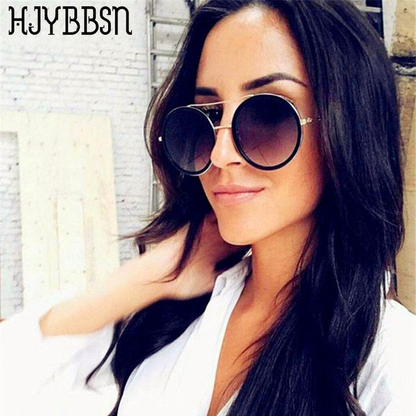 

hjybbsn ретро круглые солнцезащитные очки женщины дизайнерские солнцезащитные очки женщины 2020 высокое качество мода милый круг круглые очк, White;black