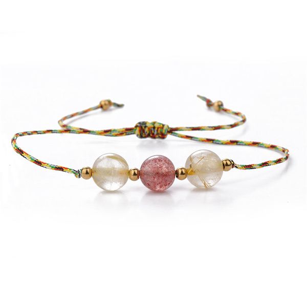 

модный природный камень браслеты для пары friendship красной нити rope хрустальных бусин ручной работа браслета сплетенного для ювелирных из, Black