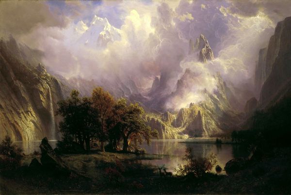 

rocky mountain landscape by albert bierstadt home wall art decor handpainted &hd print oil painting on canvas wall art canvas pictures 0903