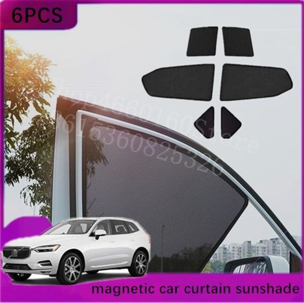 

puou 6pcs high-end custom for v60 2010-2018 card type magnetic car curtain sun shade car window shade styling