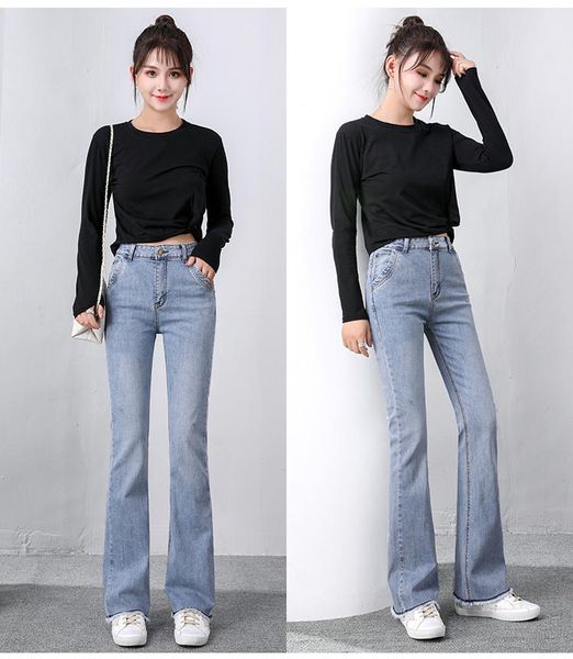 

the blue the new show thin thin section of tall waist mop the floor tall long 175 bootleg jeans