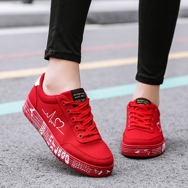 ladies red sneakers