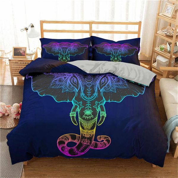

boniu 3d elephant printed bedding cover luxury bedding set single  king size duvet cover set with pillowcase for home