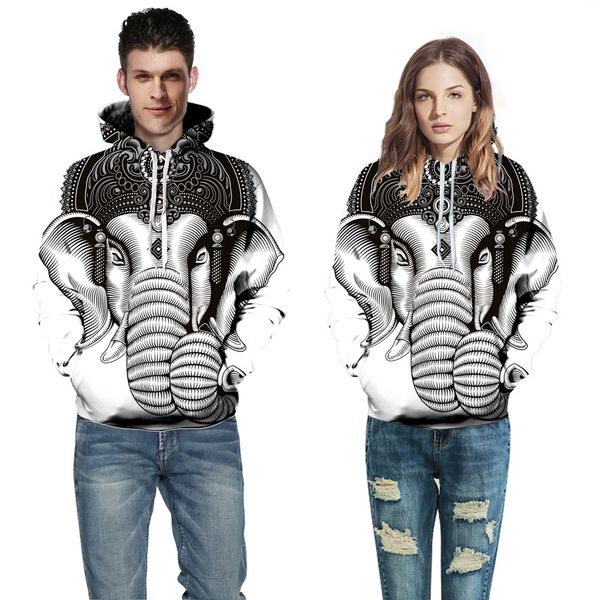 

3d digital print pullover hoodie loose hoodie street casual men and women9, Black