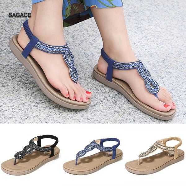 

sagace bohe summer womens sandals breathable flat slippers shoes comfort non-slip beach sandals 2020 women outdoor a324
