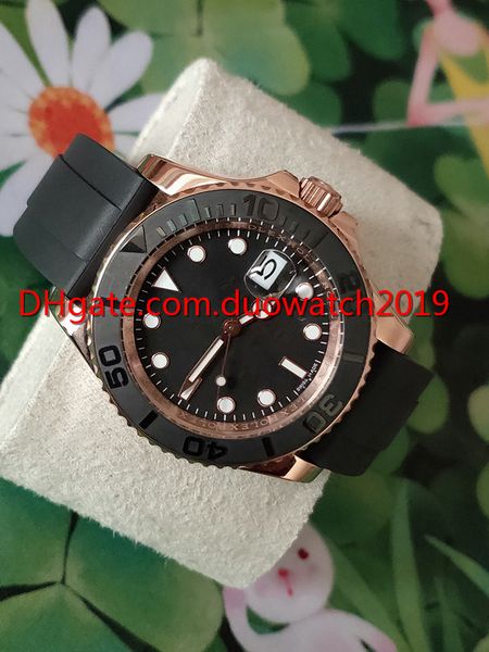 

2 colors selling man watch rubber starp ceramic bezel automatic mechinacal 116655 rose gold black 40mm dial wrist edition b, Slivery;brown