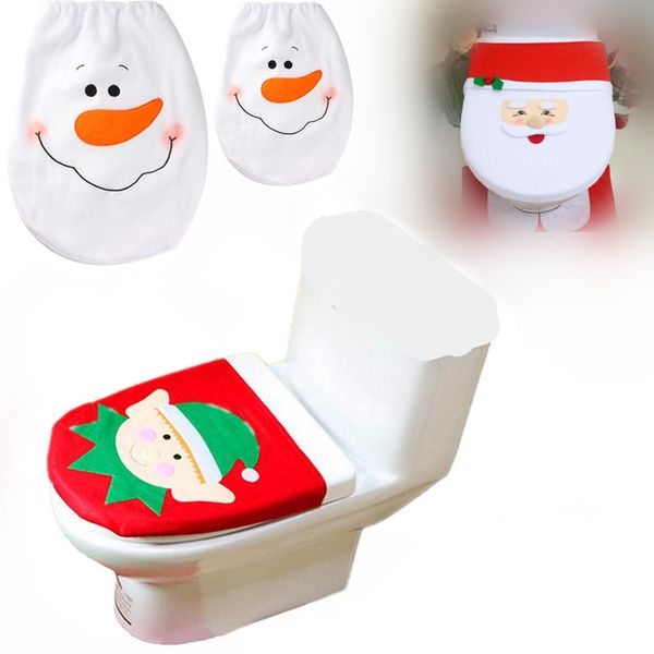 

christmas cartoon santa claus toilet lid cover xmas decorations for home bathroom christmas decoration 40% off