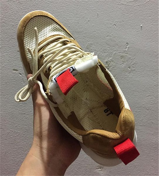 

2020 new released tom sachs craft mars yard ts nasa 2.0 shoes aa2261-100 natural/sport red-maple causal shoes 32