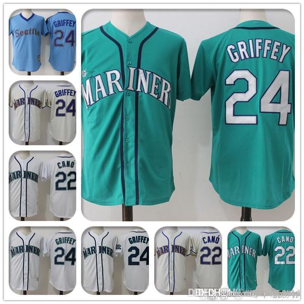 

seattle 24 ken griffey jr jersey 22 robinson cano jersey a2 mariners, Blue;black