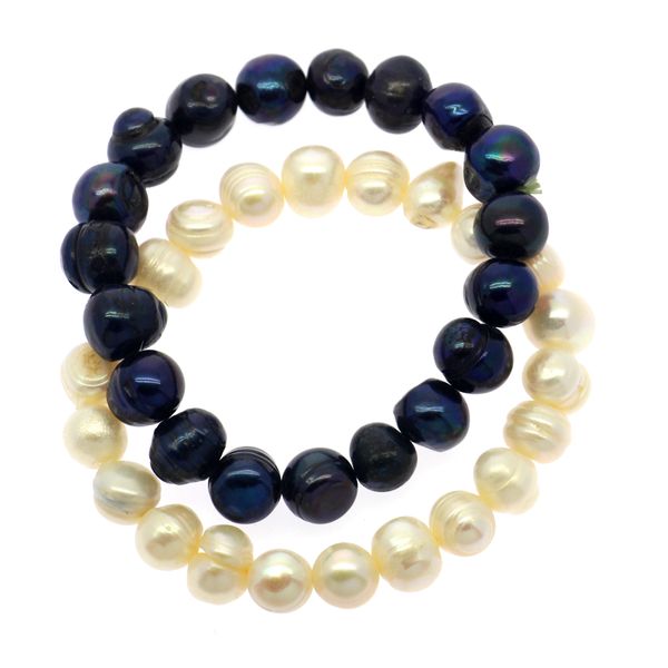 

fashion freshwater pearl bracelet 8-9mm white oval pearl bracelet feminine jewelry, Black