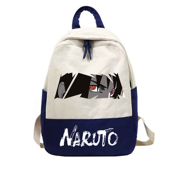 

female male japanese version naruto sasuke uchiha canvas backpack college wind mini small backpack students travel bags