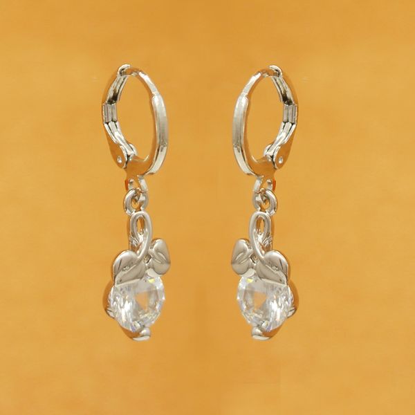 

rose silver zircon flower earrings fashion women earrings europe women jewelry