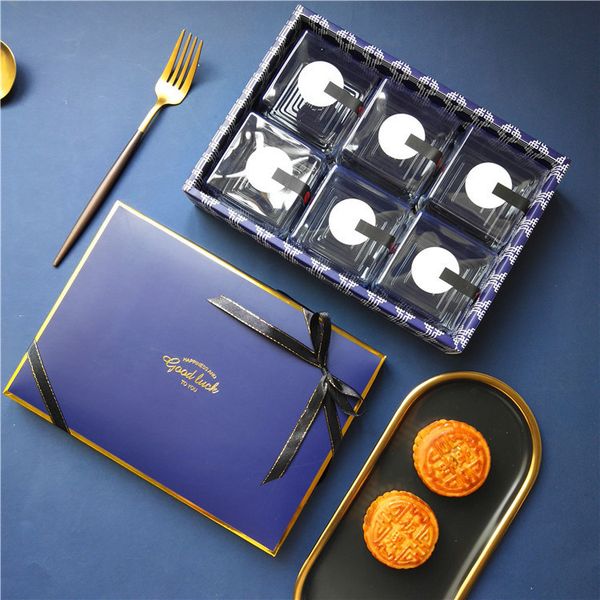 

10pcs/lot 80g square moon cake mooncake packaging box container holder gift bags portable handbags party favors puff box