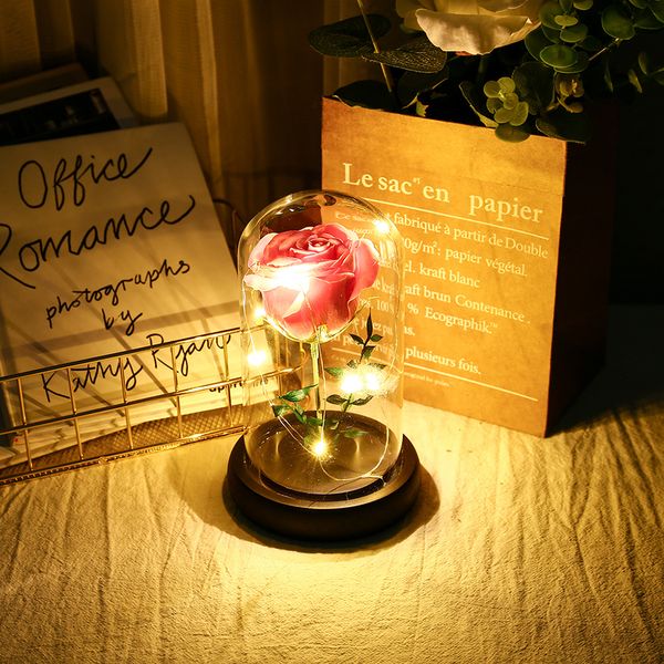 

rose flower led string light with glass cover simulation rose flower night light nice gift for valentine's day birthday