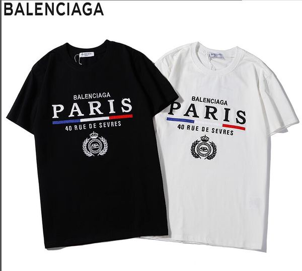 

новые люди летом моды Тенниски печати хлопок тройники черные короткие рукава вер