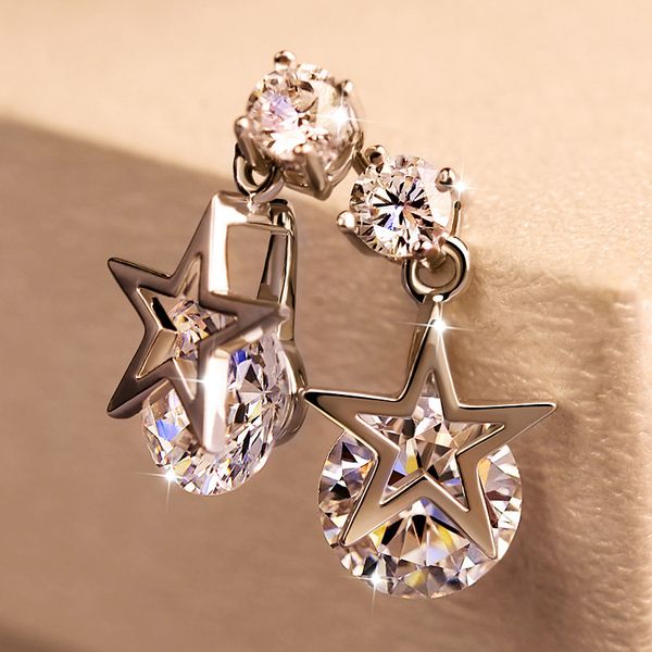 

ladies pentagram earrings stud korean version shi yong star ear nail jewelry wholesale, Golden;silver