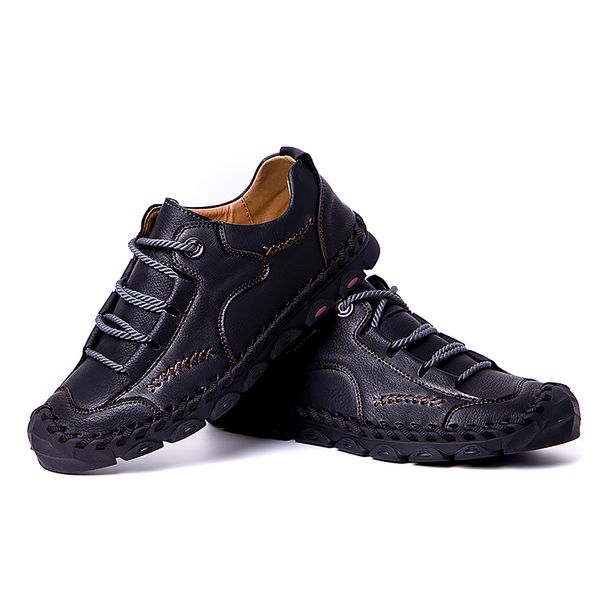 

2019 autumn leather loafers men fashion soft casual shoes men italy style flats male shoes handmade vintage male loafers hc-591, Black