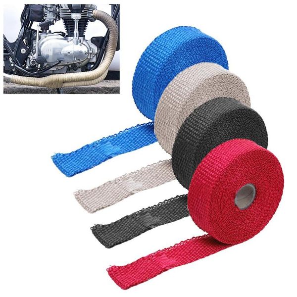 

new universal car motorcycle incombustible turbo manifold heat exhaust wrap tape thermal stainless ties 4 colors exhaust systems