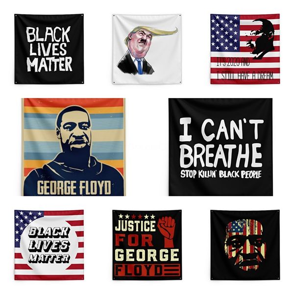 

george floyd printing tapestry black lives matter household wall banner black lives matter flag 150*150cm #qa51503