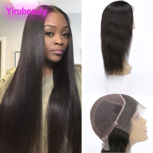 

peruvian unprocessed human hair 13x4 lace front wigs natural hairline adjustable silky straight 8-30inch virgin hair lace wig products, Black;brown