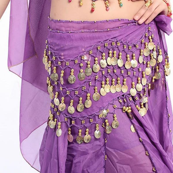 

new women 3 rows belly dance hip scarf wrap belt belly dancer skirt costume party chiffon dancer skirt 13 types #913, Black;red