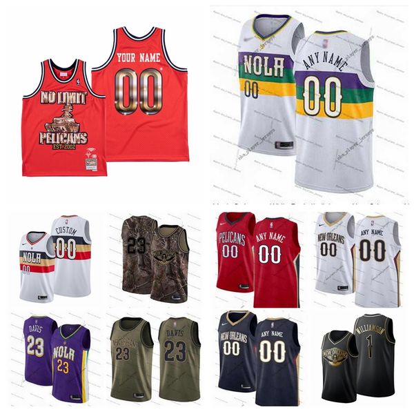 

custom new orleans pelicans 14 ingram 11 holiday 4 redick 2 ball 3 hart 1 williams men youth custom any name number jersey, Black;red