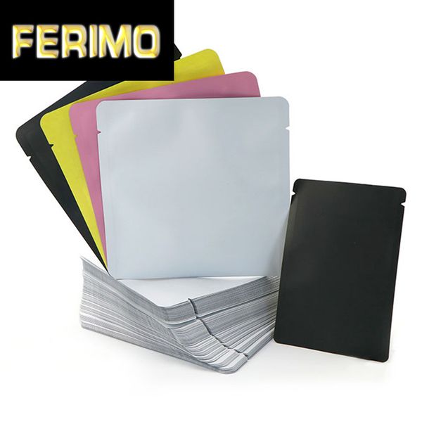 

100pcs- frosted black white aluminum foil flat bottom pouch gift bag 15x15cm colored mask packaging bags