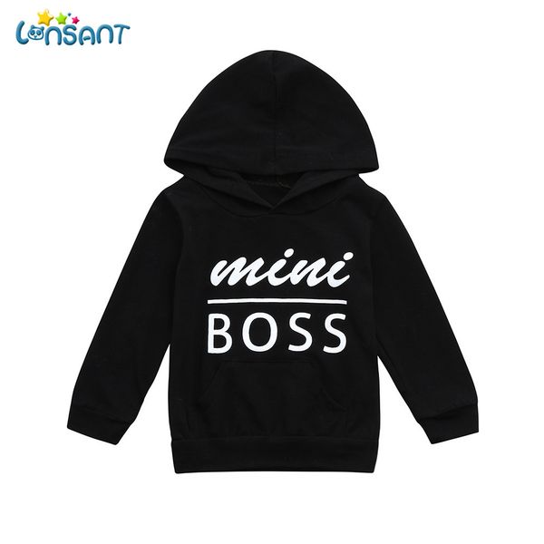

lonsant boys girls coat hooded toddler baby boys girls hooded sweatshirts infant letter blouse hoodies winter clothes, Black