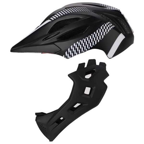 

cycling caps & masks glorystar children detachable full face bicycle / mountain road safety helmet with tail light, Black