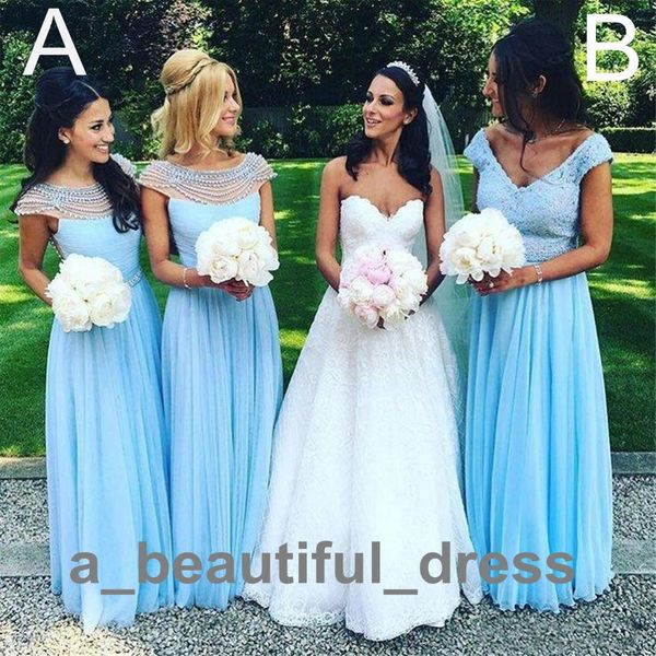 

cap-sleeves lace beaded bridesmaid dresses v-neck a line chiffon plus size maid of the honor evening gowns party dress bd8889, White;pink