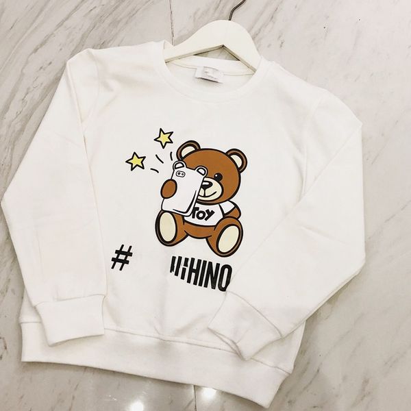 

boys baby kids sweatershirt t-shirt childrens cute bear print hoodie summer long sleeves brand tees cotton girls clothes, Black