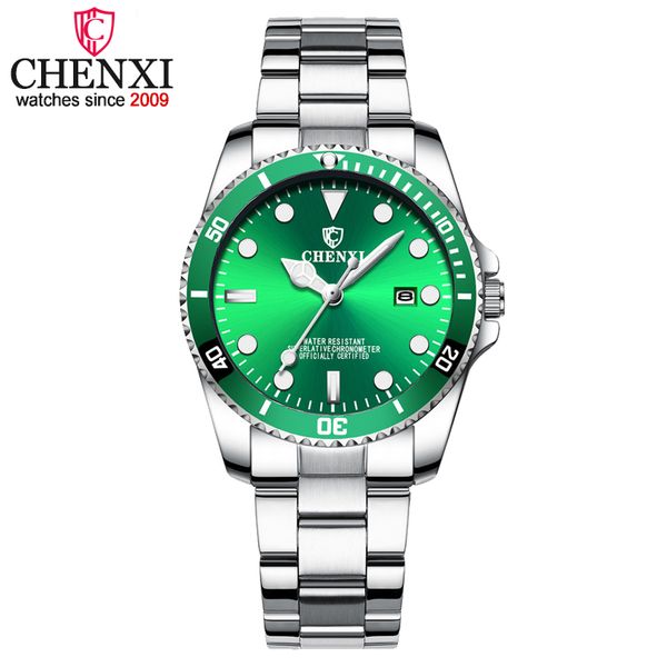 

chenxi fashion casual watch women golden luxury quartz watches women's date clock montre femme brand wristwatches 2018 new xfcs, Slivery;brown