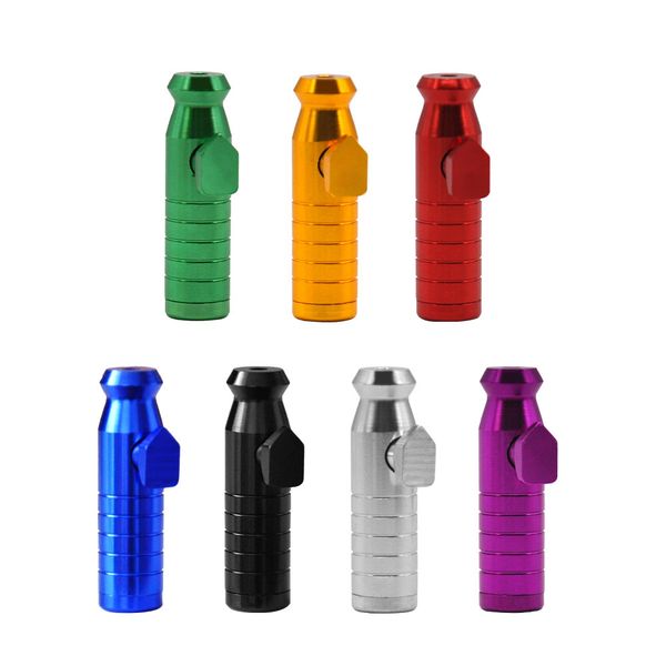 

multi style colorful metal snuff bullet shape smoking pipe nose aluminium alloy innovative design portable w19330, Blue