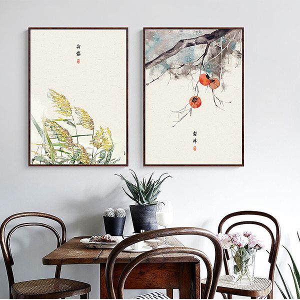 

new chinese style plants harvest landscape canvas painting art wall pictures for living room study aisle hd posters and prints