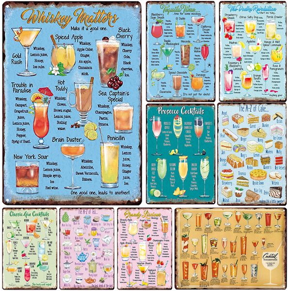 

мини торт с виски чай налет металла старинные металлический знак олова, знак металла плакат дома паб декор старинные плакат blechschild