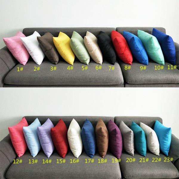 

solid color burlap pillow case plain covers cushion cover shams linen square throw pillowcases cushion covers for bench couch st129
