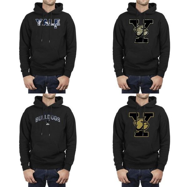 

fashion men yale bulldogs football coconut tree logo black fleece sweatshirt printing drawstring band hoodies basketball camouflage