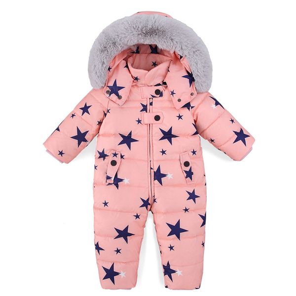 

russia winter snowsuit 2018 baby girls boys jacket duck down outdoor children parka coat infant clothes climbing kids jumpsuit, Blue;gray