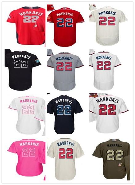 

custom atlanta atlantabraves 22 nick markakis baseball jersey braves baseball wear men women youth jerseys, Blue;black