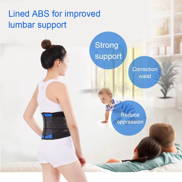 

neoprene double pull lumbar waist support lower back belt brace pain relief for fitness h7jp, Black;gray