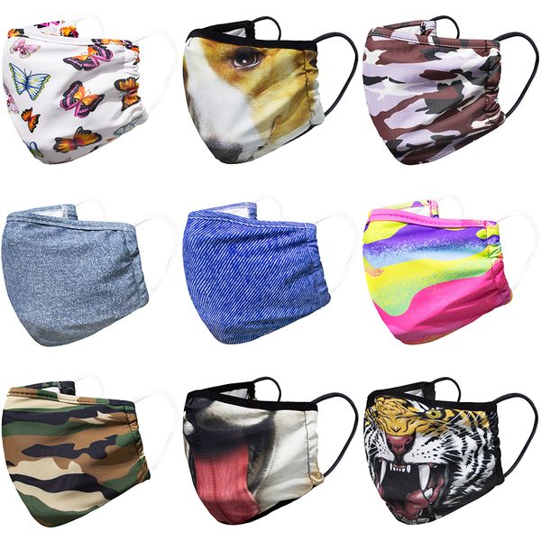 

three-layer fabric mask 24 style design face mask dustproof anti-fog protective mask dhl shipping xd23545