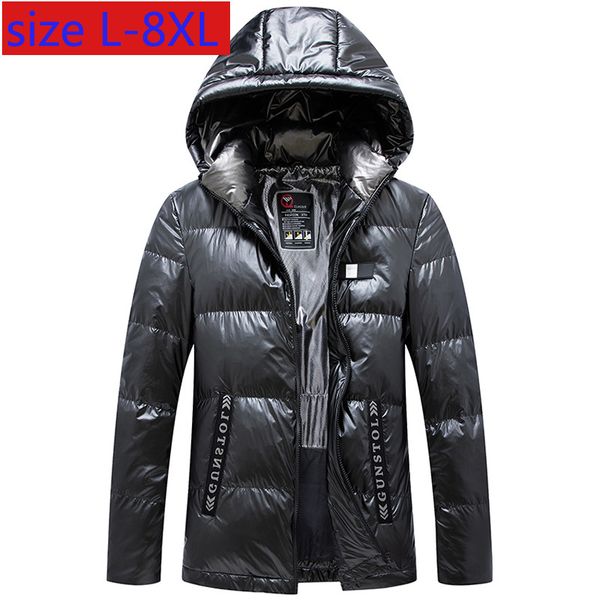 

new arrival fashion super large down jacket winter hooded coat men thick loose casual plus size l-5xl 6xl 7xl 8xl, Black